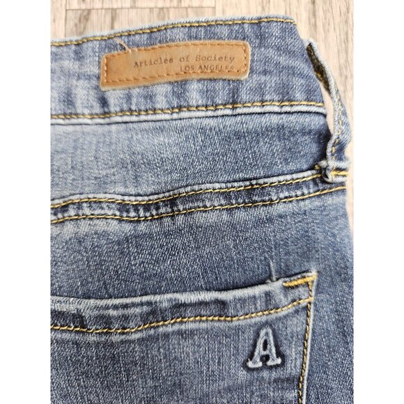 Articles of Society Jeans Womens 28 Distressed Prairie Raw Hem Stretch Denim - Picture 5 of 15